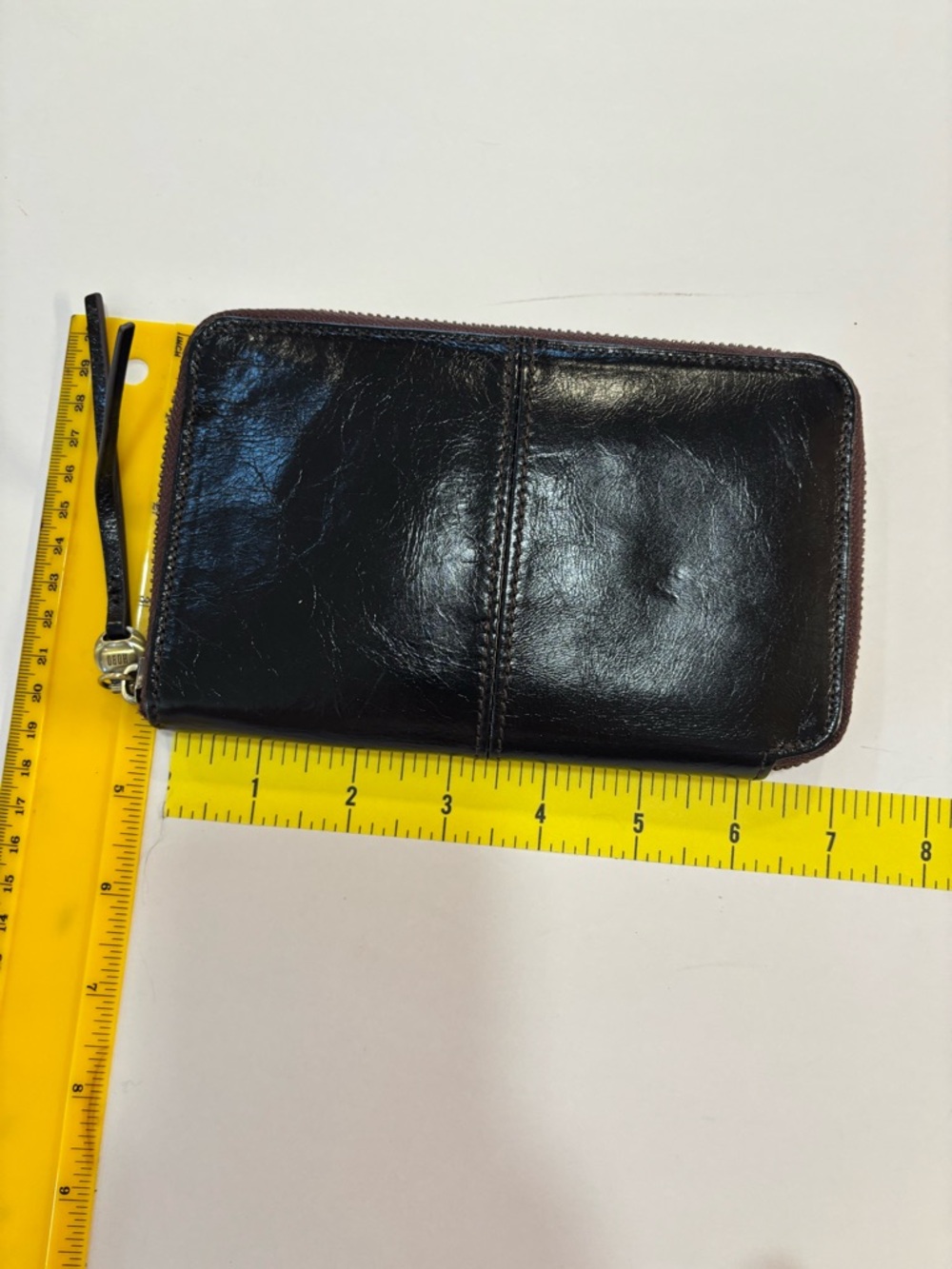 HOBO Oxblood (very dark burgundy) Leather Zip Wallet - Picture 5 of 7